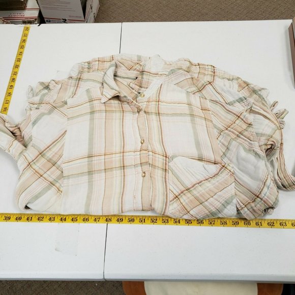 Free People Womens Ivory Nordic Day Button Up Tunic Top Size M Long Sleeve Boho - Picture 6 of 8